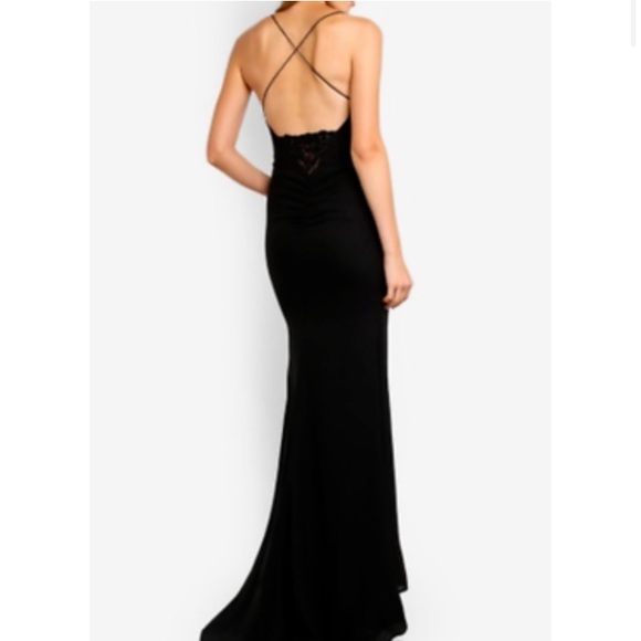 Spaghetti strap open back evening dress - Picture 4 of 4